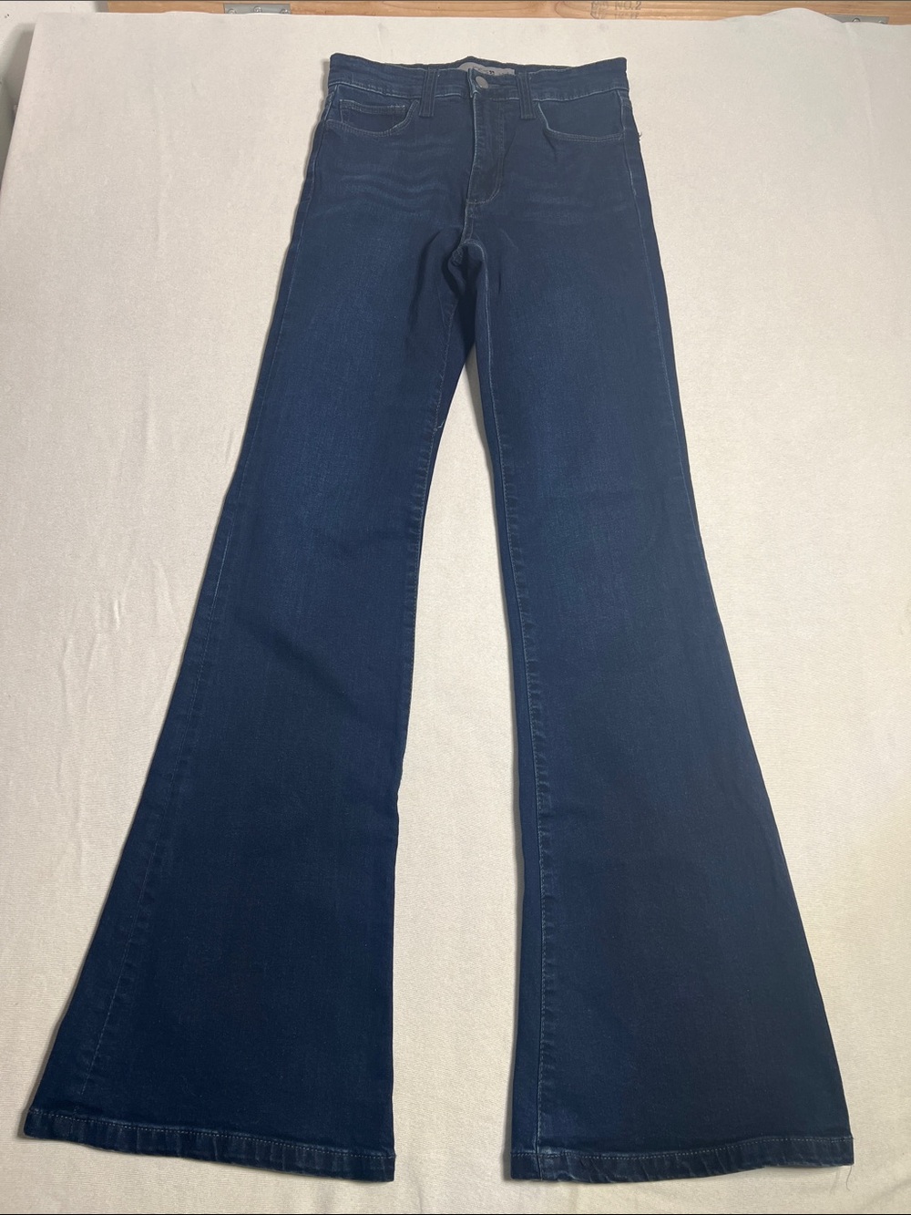 Dark Blue Women's Flare Jeans - Classic High-Rise Style
